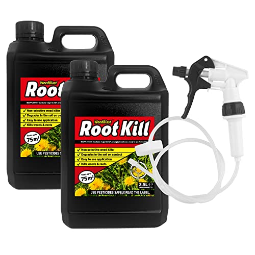 Weedblast Rootkill Weedkiller 2 x 2.5 Litre Glyphosate Weed Killer Long Hose Trigger