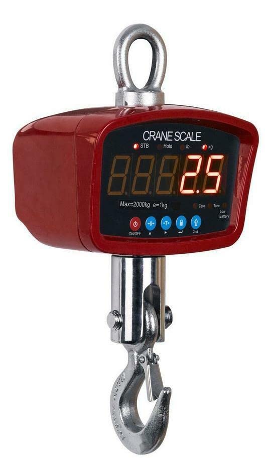 3,000 LBS x 0.5 LB Hanging Portable LED Crane Scale Recharge BatteryOP-924A-3000 New