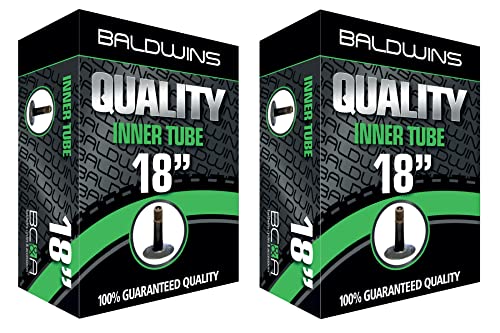 Baldwins Bike Inner Tube 18 x 1.75 to 2.125 Schrader Valve & BALDY'S TYRE LEVER (Pack of 2), Black