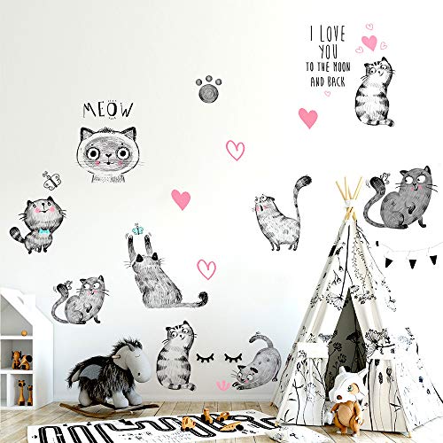 Vinilos Decorativos Gatos Cartoon MAIYU 9 Piezas miniatura 4