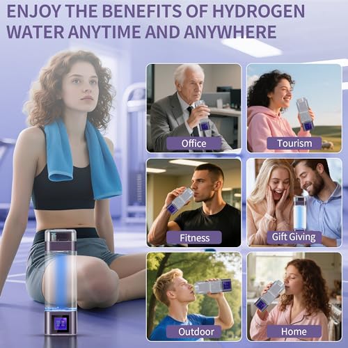 BESTING Hydrogen Water Bottle Deluxe Version, Up to 9000ppb Concentration, Upgrade Smart Touchscreen Control SPE Hydrogen Generator with LED Display Portable Hydrogen Water Machine - Image 9