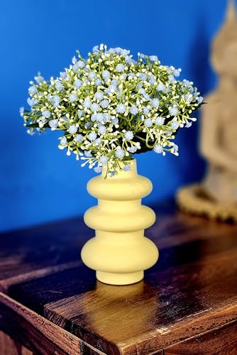 Image of SATYAM KRAFT 1 Pcs Artificial Baby's Breath Flowers Bouquet | Decorative Faux Flowers for Home Decor, Living Room, Bedroom, Office, Table Centerpiece, Wedding & Festive Decoration.(Blue)