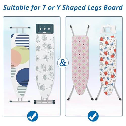 Image of efluky Ironing Board Hanger with Removable Hooks, Ironing Board Holder Wall Mount for T /Y Type, 12.59 inch L x 5.9 inch W x 2.36 inch H, Black