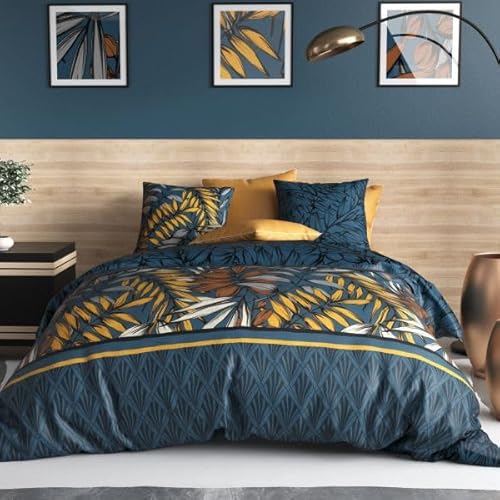 Parure de lit - Housse de Couette Coton 57 Fils + taie Salva - 220 x 240 cm