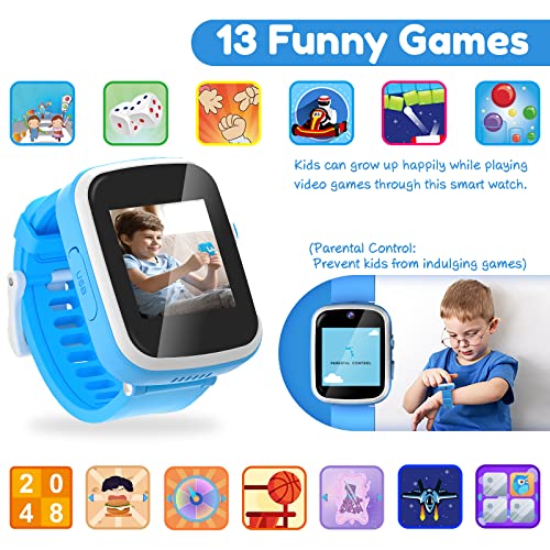 Yehtta Kids Smart Watch Toys For 3-8 Year Old Boys Toddler Watch Hd Dual Camera Watch For Kids All In One Birthday Gifts For 6-10 Years Old Boys Blue Kids Watch Christmas Toys For Kids #TOP4