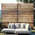 GarveeLife Metal Privacy Screen 72" H x 47" W, Outdoor Privacy Screens and Panels, Freestanding Decorative Fence for Patio Lawn Garden Deck Balcony, 3-Panel Outdoor Divider with Stand