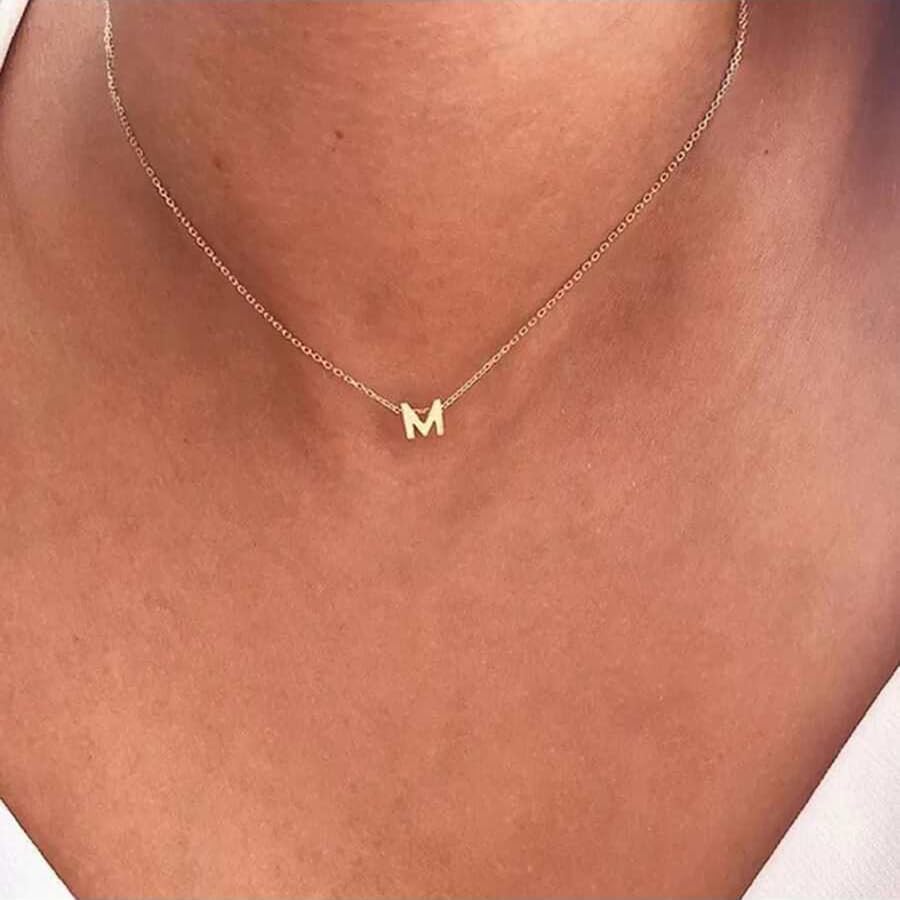 Gold Initial Necklaces For Women - Dainty 18K Gold Letter Necklaces Tiny A-Z Choker Necklaces for Women Trendy Jewelry Gifts2