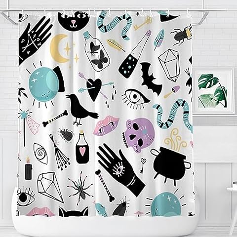 Abaysto Halloween Shower Curtain with Hooks Cover