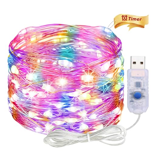 ALEGRE® USB Lichterkette mit Timer, 2M 20 LED Kupferdraht...