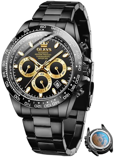 Image of OLEVS Automatic Gold Watches for Men Luxury Classic Stainless Steel Calendar Luminous Waterproof Watches for Men