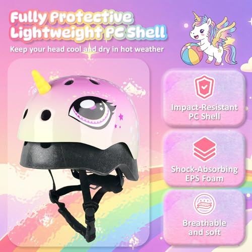 Image of Kids Toddler Bike Helmet, Adjustable and Multi-Sport for Child Boys and Girls, 2 Sizes