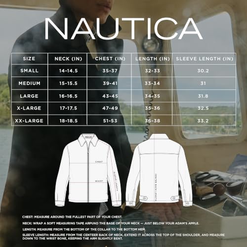 Image of Nautica Men's Ripstop Puffer Jacket - Water Resistant Bib Front Insulated Winter Coat
