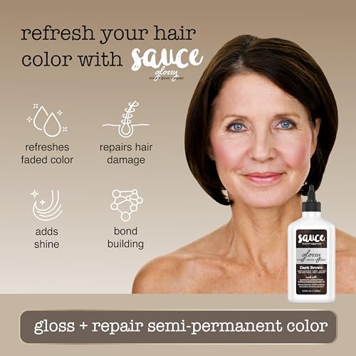 Sauce Beauty Glossy Color + Gloss + Repair Tinte Castaño Oscuro miniatura 4