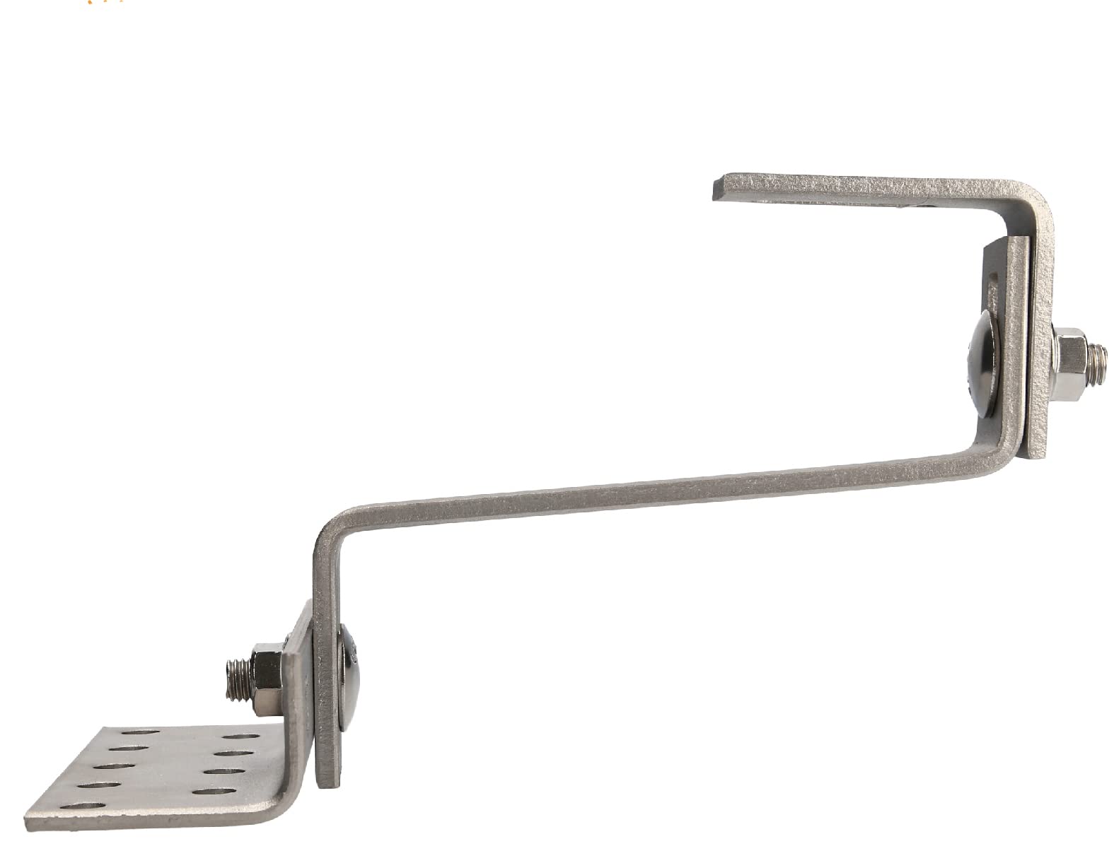 Dachhaken für Solar Befestigung - 140 mm lange hochfeste Halterung aus Edelstahl, 3fach verstellbar, mit 2x Schrauben M10, universal passend für Ziegeldach Photovoltaik Solarpanel (4 Stück)