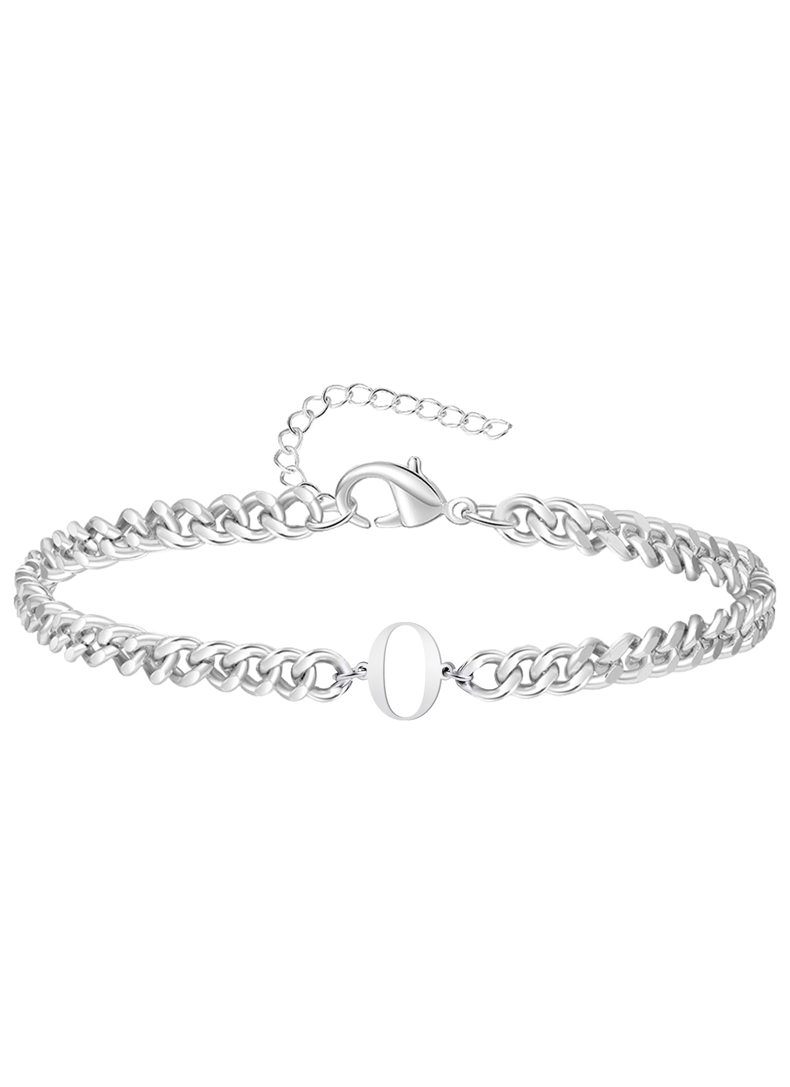 TOLOWOBK Kette Herren Jungen mit Buchstaben Silber Panzerket