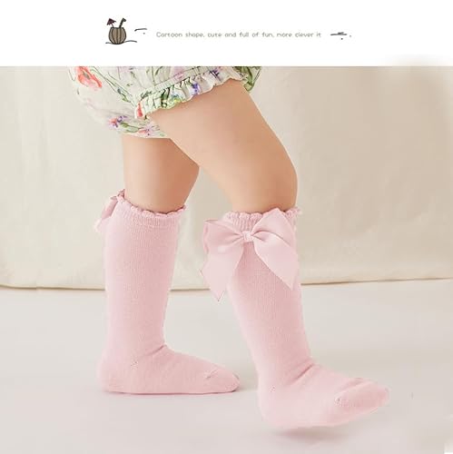 Marchare Baby Girls Knee High Socks Baby Girls Bow Stockings Cotton Uniform Stockings Dress Socks thumb #4