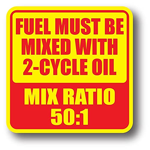 V2 50:1 2-Cycle Oil Fuel Mix Ratio Sticker Decal Chain Saw Weed Trimmer Gas 2