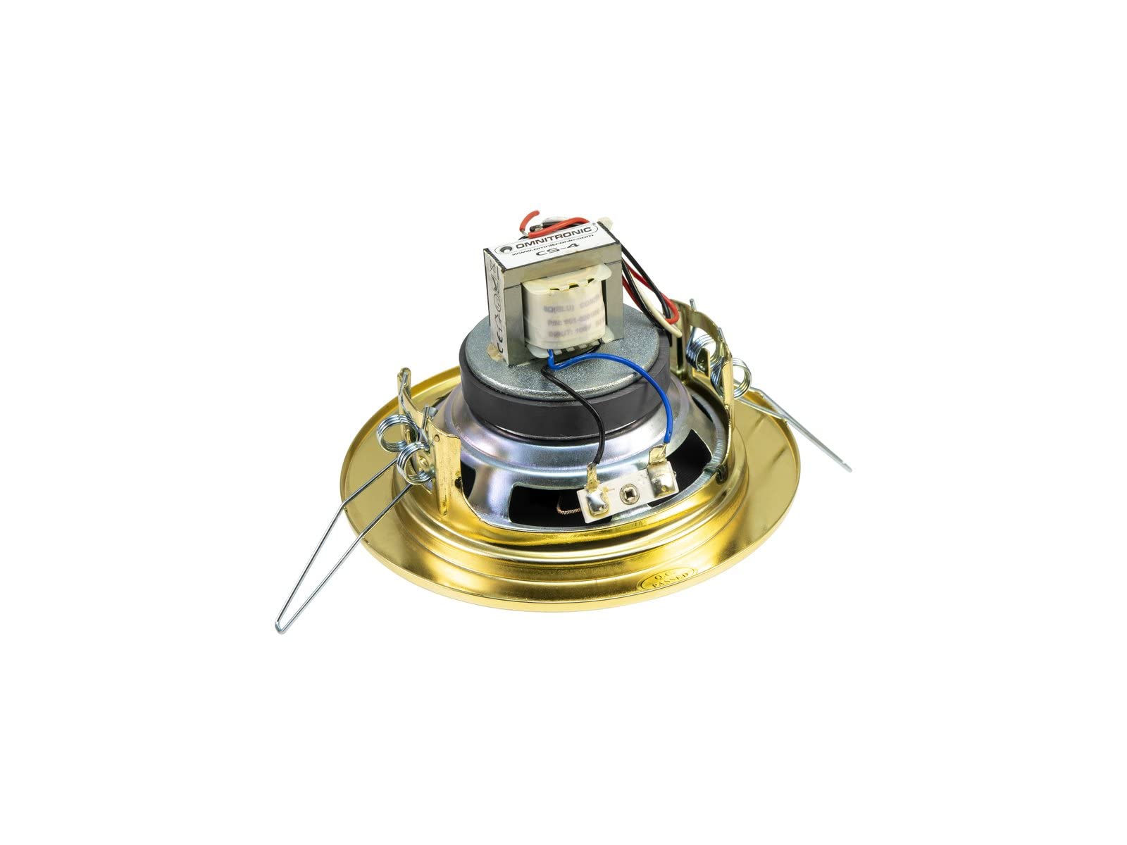 OMNITRONIC CS-4G Deckenlautsprecher gold | 2-Wege 4"-Breitband-Einbaulautsprecher, 100 V, 6 W RMS, Ø 110 mm