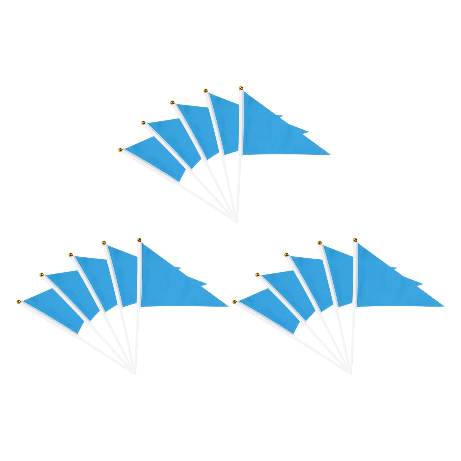 YELARXI Handheld Triangle Flag, Pennant Flags on Sticks Flags Small Mini Solid Blank Hand Held 15Pcs & Blue - Fit for (DIY Graffiti/Cheerleading/Party Events Celebration) — image 1
