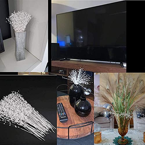 100Pcs Beaded Stick Bride Wedding Pearl Bouquet Party Decoration (White) #TOP4