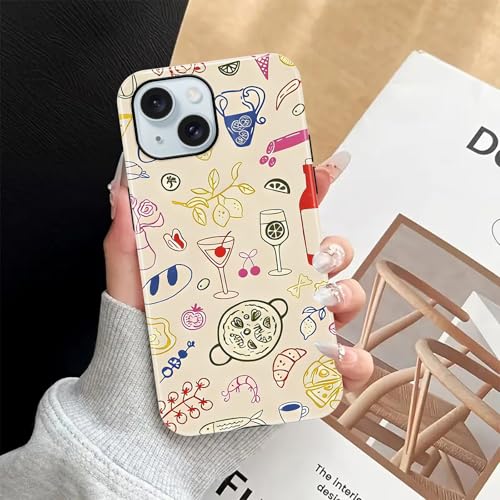 Coque iPhone 15 en TPU souple et PC rigide design d'été