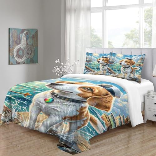 Housse de couette 3D Fox Terrier avec fermeture éclair cachée - 5