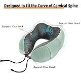 WENGX Travel Pillow Neck Pillow Memory Foam Soft Comfort and Support Travel Flight Neck Pillows,U-shaped Pillow for Sleeping with Storage Bag for Airplane Car Office Home,etc (Green) - Image 2
