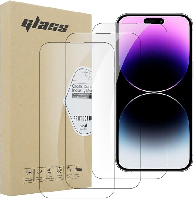 iCatchy Screen Protector Compatible with iPhone 14 Pro Max Phone High Transparency Tempered Glass Protection Film - 3 Pack