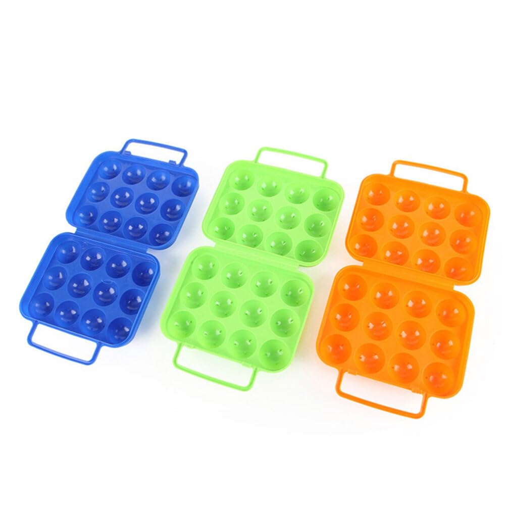 Porta huevos, plástico naranja, rectangular, con capacidad para 12 huevos, portátil para cocina, almacenamiento de picnic 4