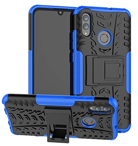 Yiakeng Funda Huawei P Smart 2019, Honor 10 Lite Carcasa, Doble Capa Silicona a Prueba de Choques Soltar Protector con Kickstand Case para P Smart 2019 (Azul) Cover