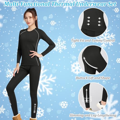 Lancry Women Thermal Base Layer for Ski, Quick Dry Plush Lined Compression Clothing and Leggings for Ladies Winter Gym Sport Warm - Image 5