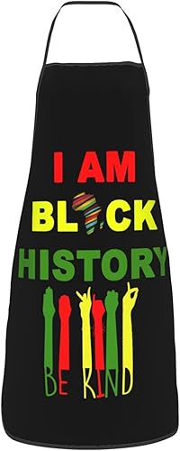 Miniatura 9 de Rqzwdq I Am Black History Month - Delantal ajustable para adultos, para cocinar, hornear