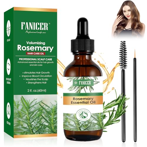 Aceite de esencial de romero, 60ml Aceite de romero para cabello, estimula el crecimiento del cabello