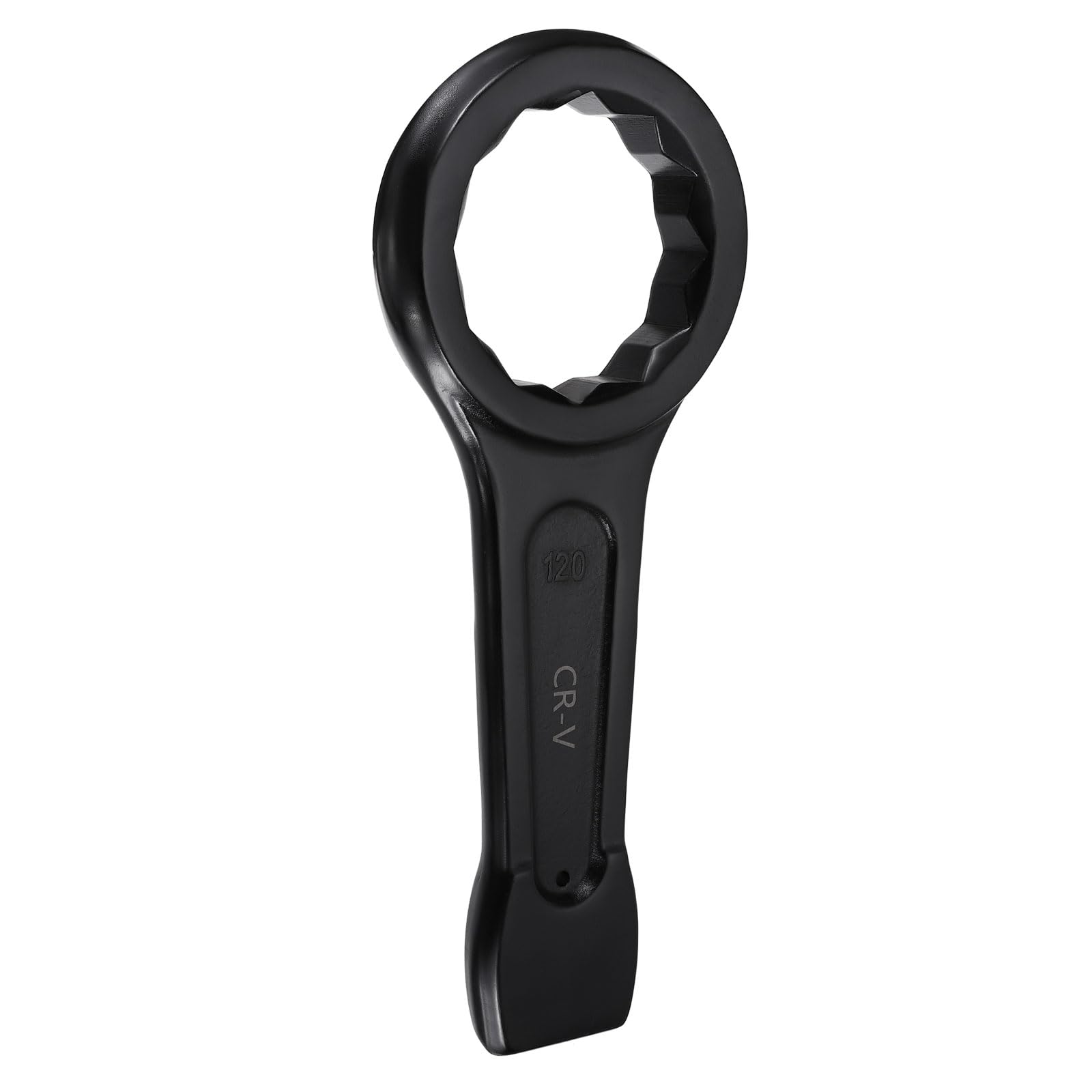 sourcing map Slogging Box End Striking Ring Wrench 120mm Metric CR-V Steel 12-Point Flat Strike Wrench Baking Paint Single Head Spanner Hand Tool for Mechanical Automotive Repair — image 1
