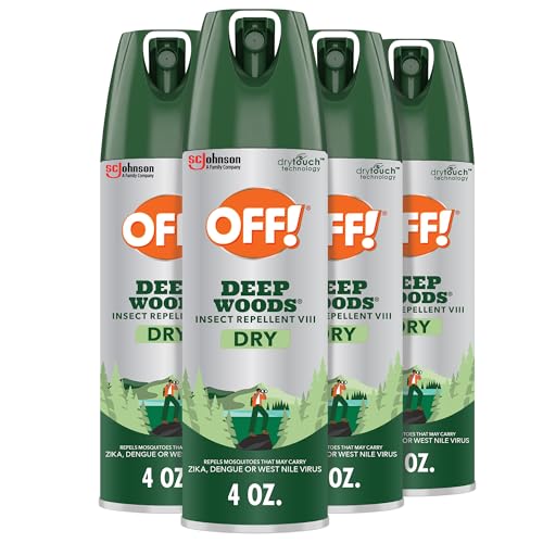 OFF! Deep Woods Insect Repellent Aerosol, Dry, Non-Greasy Formula, Bug Spray with Long Lasting Protection from Mosquitoes, 4 Oz, 4 Count