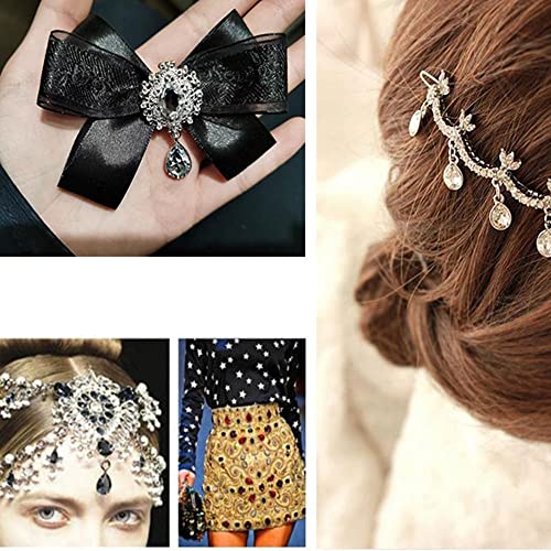 30Pcs Sew On Rhinestone Tear Drop Crystal Glass Rhinestone Metal Flatback Embellishment Diy Crafts Gems For Costume Dress Wedding Crafting (01 Crystal Ab, 10 * 14Mm) #TOP2