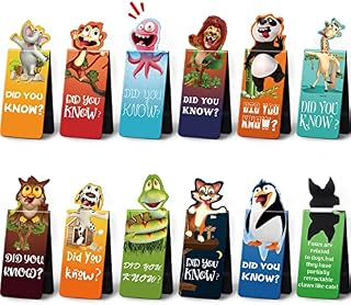 24 Pieces Magnetic Bookmarks Cute Animal Magnet Page Markers Page Clips Bookmark Funny Animal Magnetic Bookmarks Magnet Page Marker Clips for Students Teacher Reading Party Favor