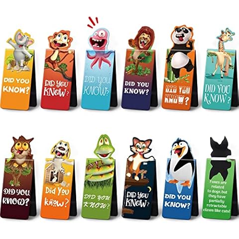 24 Pieces Magnetic Bookmarks Cute Animal Magnet Page Markers Page Clips Bookmark Funny Animal Magnetic Bookmarks Magnet Page Marker Clips for Students Teacher Reading Party Favor Cover