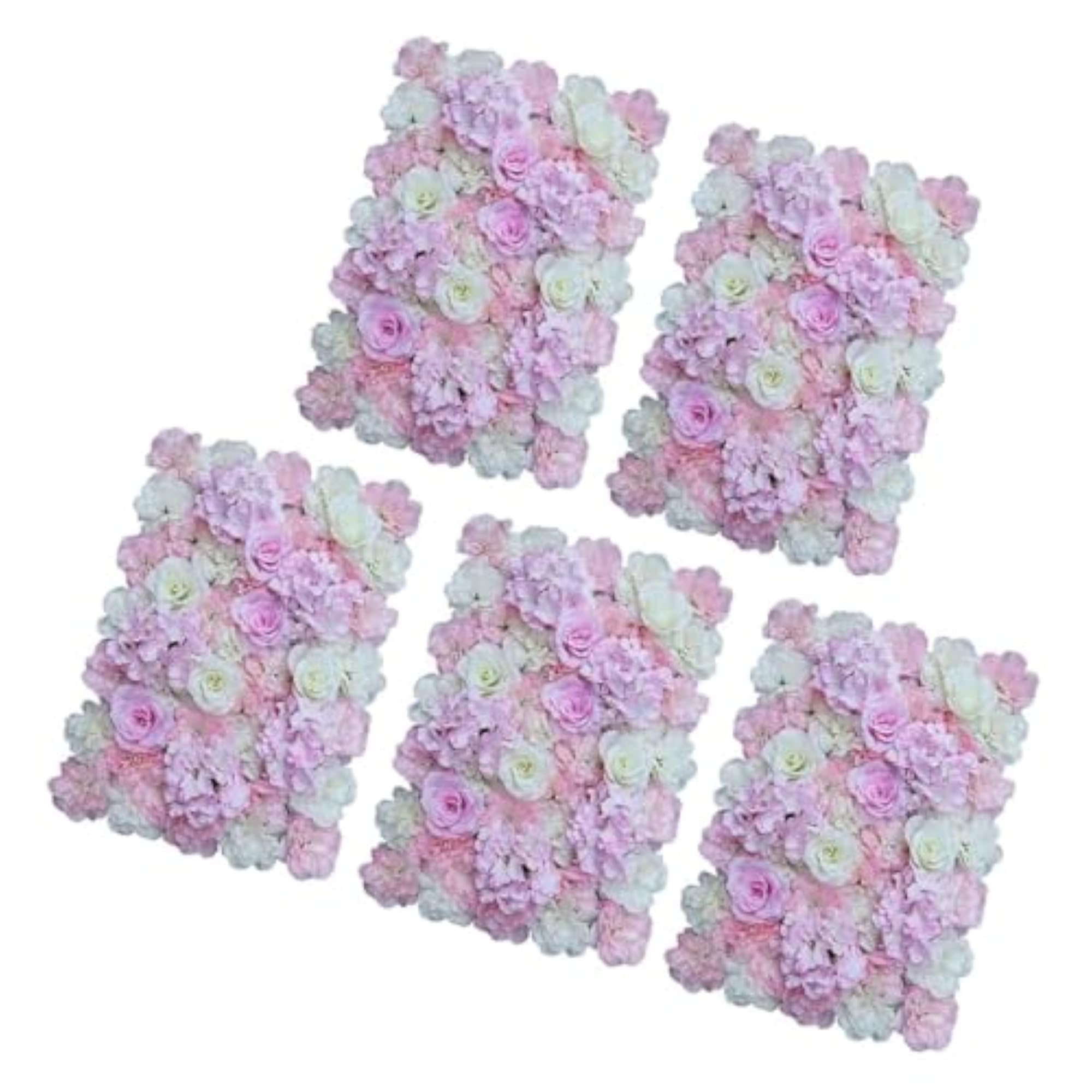 5 Pieces Artificial Flower Wall Panels Wedding Venue Decor
