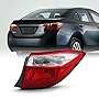 AKKON - Fits 2014 2015 2016 Toyota Corolla 4Door Sedan Chrome Red Clear Tail Light Brake Lamp Outer Passenger Right Replacement