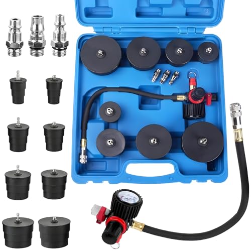 OKSTENCK Turbo System Leakage Tester Kit,9-Piece Turbocharger System Leak Detection Instrument 1-3/8‘ to 3-1/2’ for Turbo Leak Detection of Cooling Exhaust Pipes by OKSTENCK - Used condition - CA$43.84