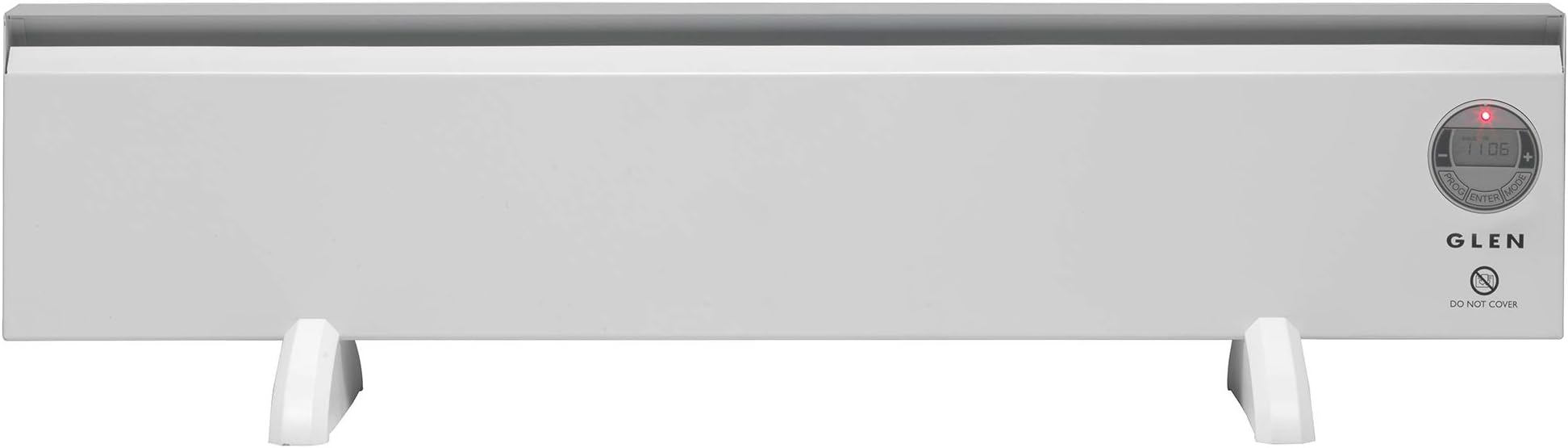 500 Watt 2150Tie7 Skirting Heater, Wall mount or Free standing Electric Convector Heater, Super-slim, 500 Watt Heat Output With LCD Display And Electronic Programmable Timer