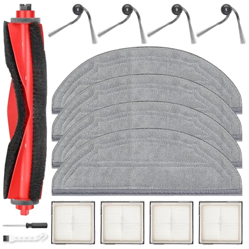 Image of 15 Pack Q10 S5 Accessories for Roborock Q10 S5, Replacement Parts Include 1 Main Brush, 4 HEPA Filter, 4 Mop Pads, 4 Side Brush, 1 Cleaning Brush and 1 Screwdriver