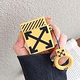 Gift-Hero Compatible with Airpods 1&2 Soft Silicone Cute Case, Cartoon 3D Fun Luxury Funny Cool Design Designer Character Skin Stylish Fashion Cover for Girls Boys Kids Teens Air pods (Yellow Arrow)