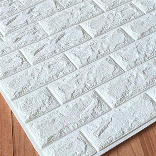 Painel 3D Tijolo Branco Auto Adesivo 70 x 76