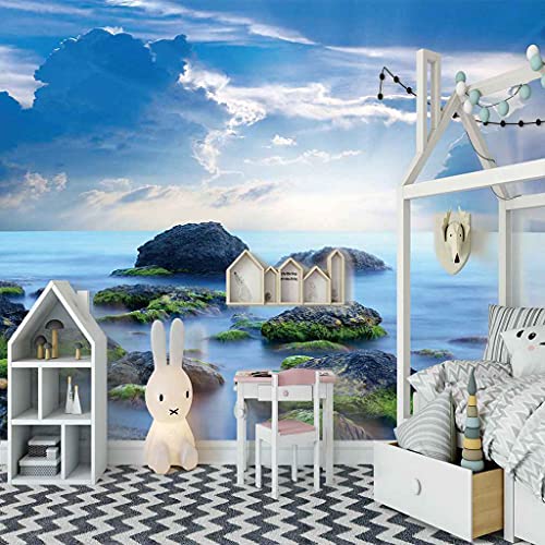 Papier Peint 3D Paysage Marin pour Décoration Salon et Mur de Fond TV