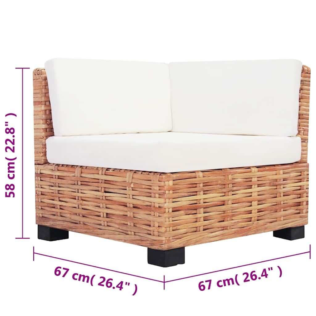 LAPOOH Set Divano 14 pz in Rattan Naturale,Mobili,Mobili da Giardino,Set da Giardino(SPU:244626)