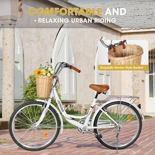 Outroad Beach Cruiser Bike, 24/26 inch Commuter Bicycle for