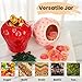 Tlence 2 Pack Strawberry Storage Jars, 14 OZ Ceramic Cookie Containers with Airtight Lids, Cute Sugar Canisters Set, Candy and Coffee Bean Jar for Flour Nut Tea Spices Grains, Kitchen Farmhouse Decor