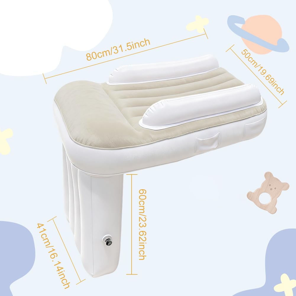 Cama Inflable para avión para niños pequeños, Almohadilla Extensible para sillas de avión portátiles para bebés, Cama de Viaje para niños pequeños, Silla de Seguridad Inflable para Coche para niños